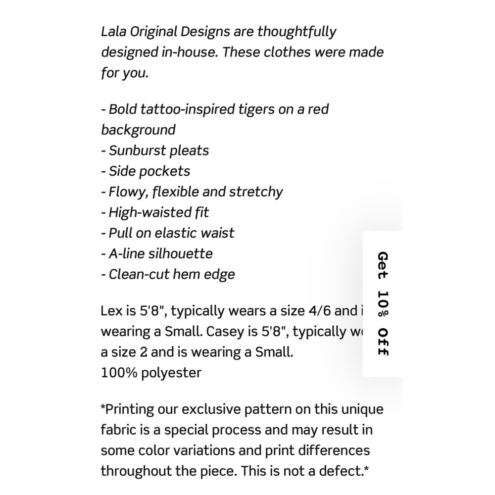 NWOT! Dressed in LALA Don't Let Them Tame You Pleated Midi Skirt, Tiger, Red, L - Picture 8 of 9